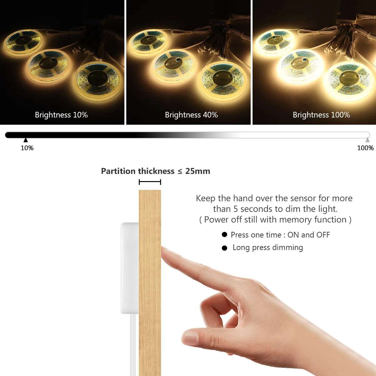 Smart COB LED Strip Light for Cabinets