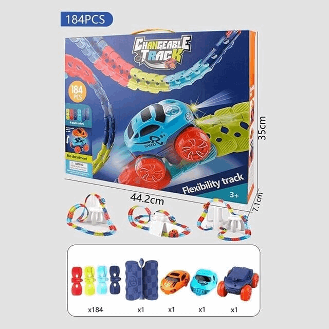 Changeable Track with LED Light-Up Race Car